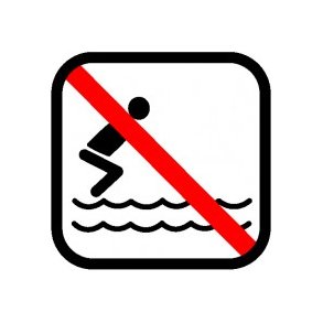 Badning forbudt 20x20 cm