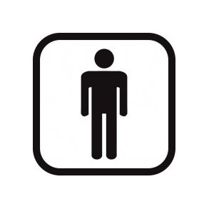 Herre Toilet 20x20 cm.