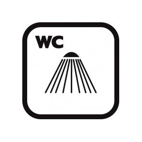 kombirum med bad 20x20 cm