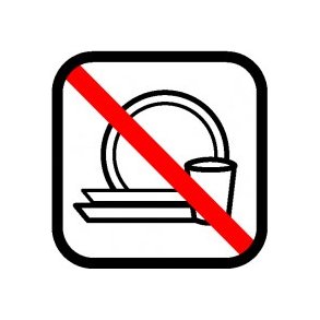 Opvask forbudt 20x20 cm