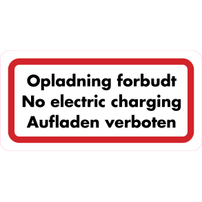 Opladning forbudt 200x100
