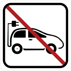 Opladning forbudt 15x15 cm