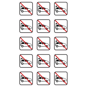 Opladning forbudt etiket ark